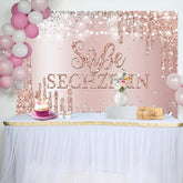 Rose Gold Bokeh Süß Sechzehn Geburtstag Hintergrund